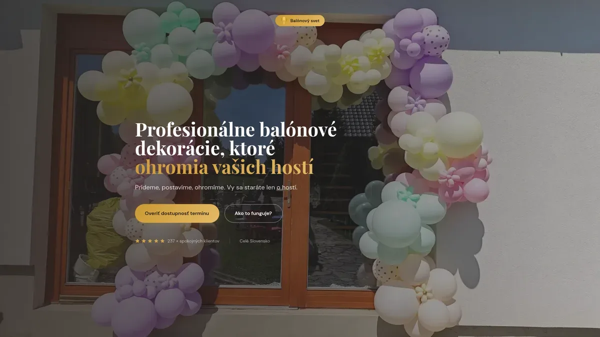 Náhľad webu Balónový svet