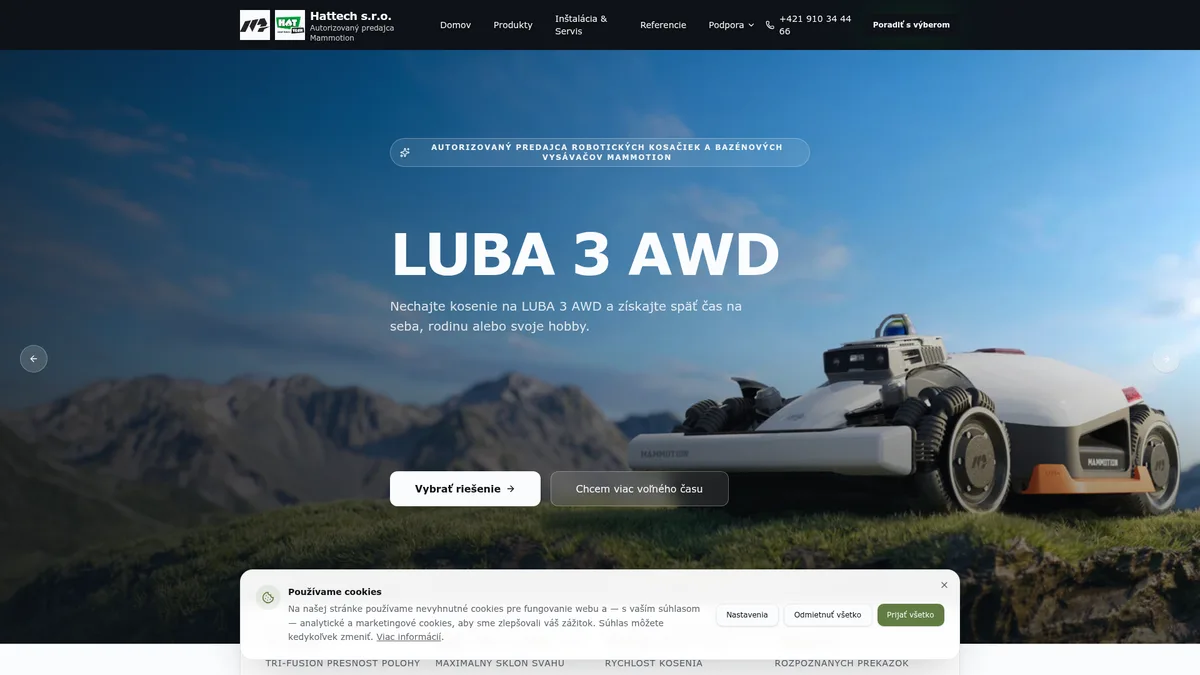 Náhľad webu Mammotion (Hattech)